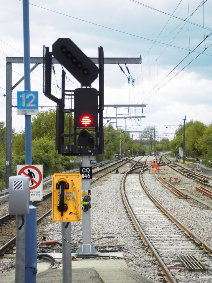 telephone waterproof by the railway