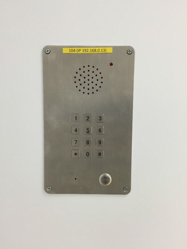 clean room phone on the wall