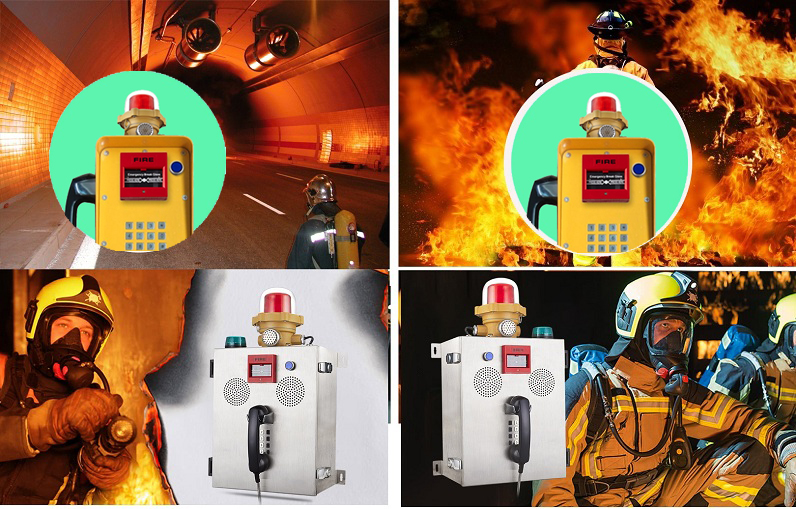 flameproof telephone in fire
