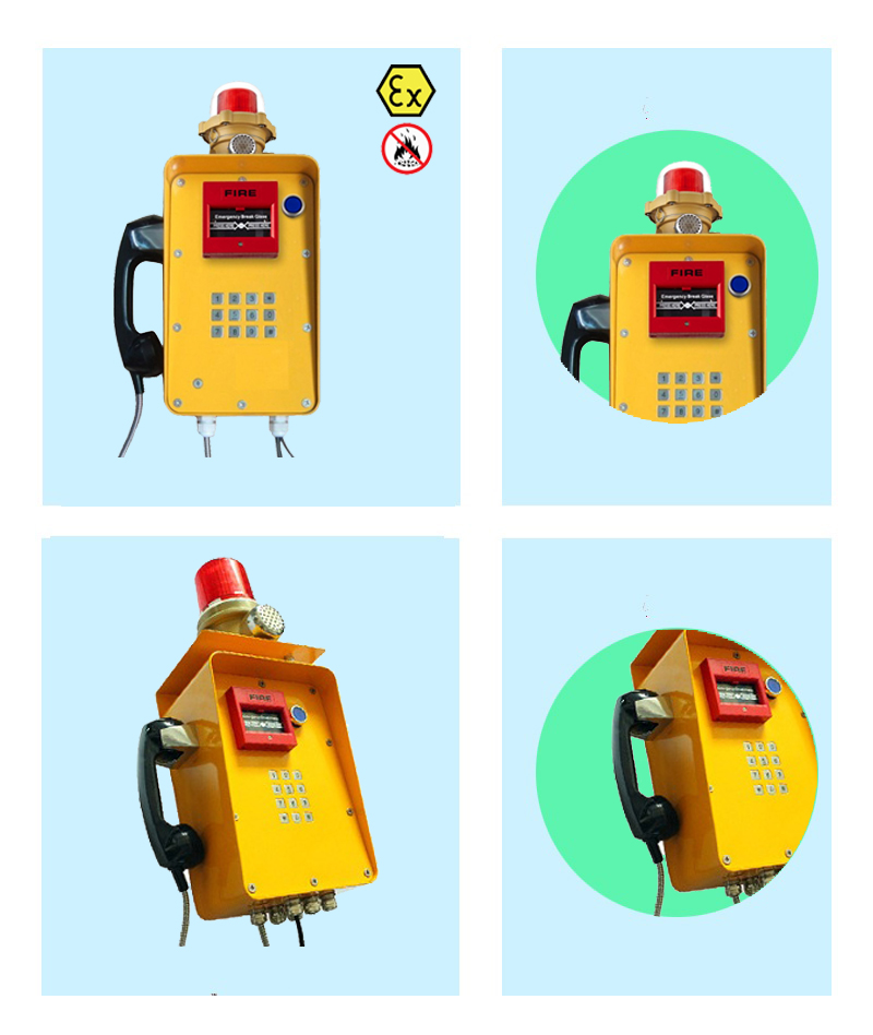 more detailed flameproof telephone