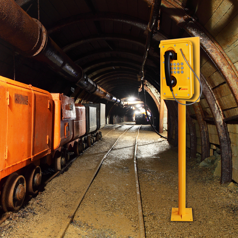 the mounted telephone in the mine