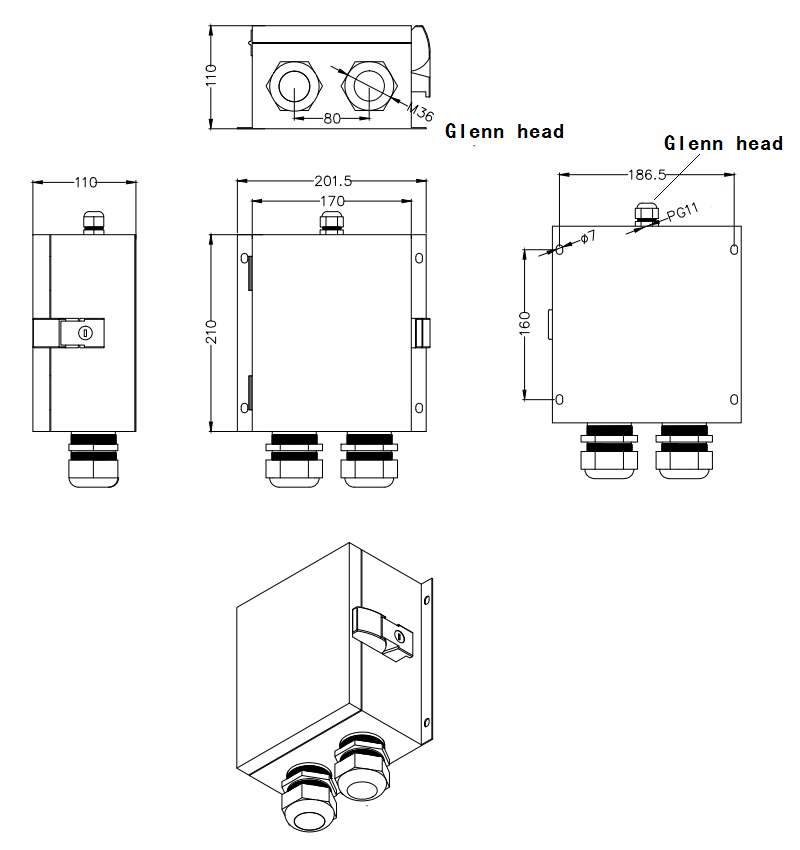 waterproof junction box size