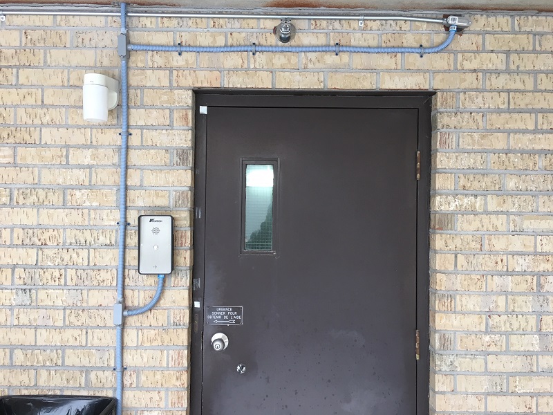 outdoor intercom install building