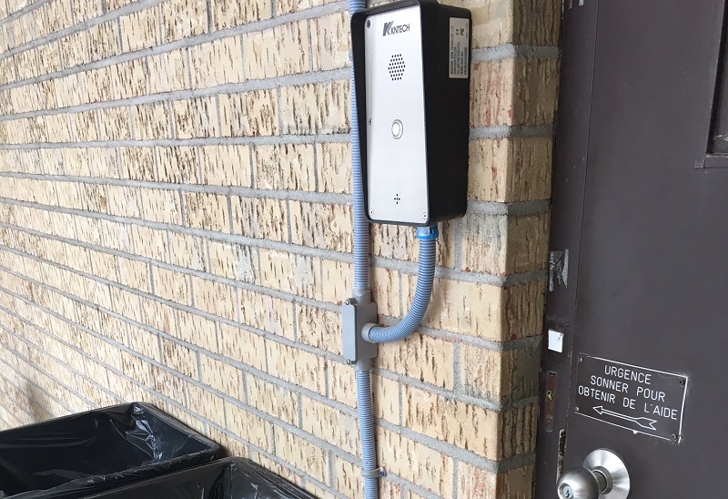 outdoor intercom install building