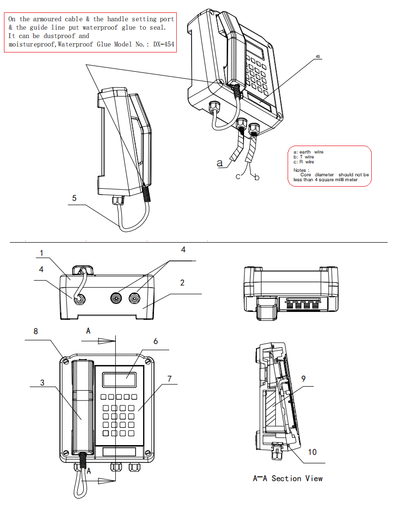 hazardous area telephone all part size
