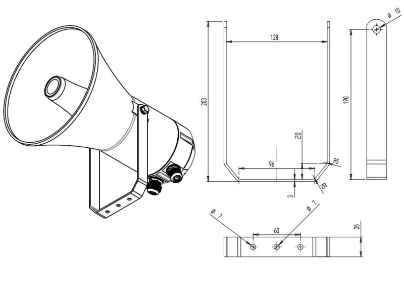 Explosion proof horn speaker install size