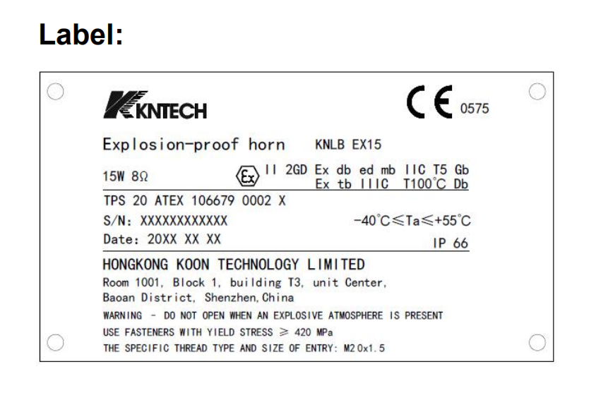 explosion proof horn 15w