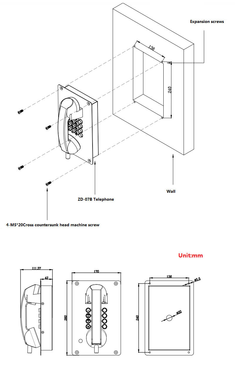 public telephone for bank