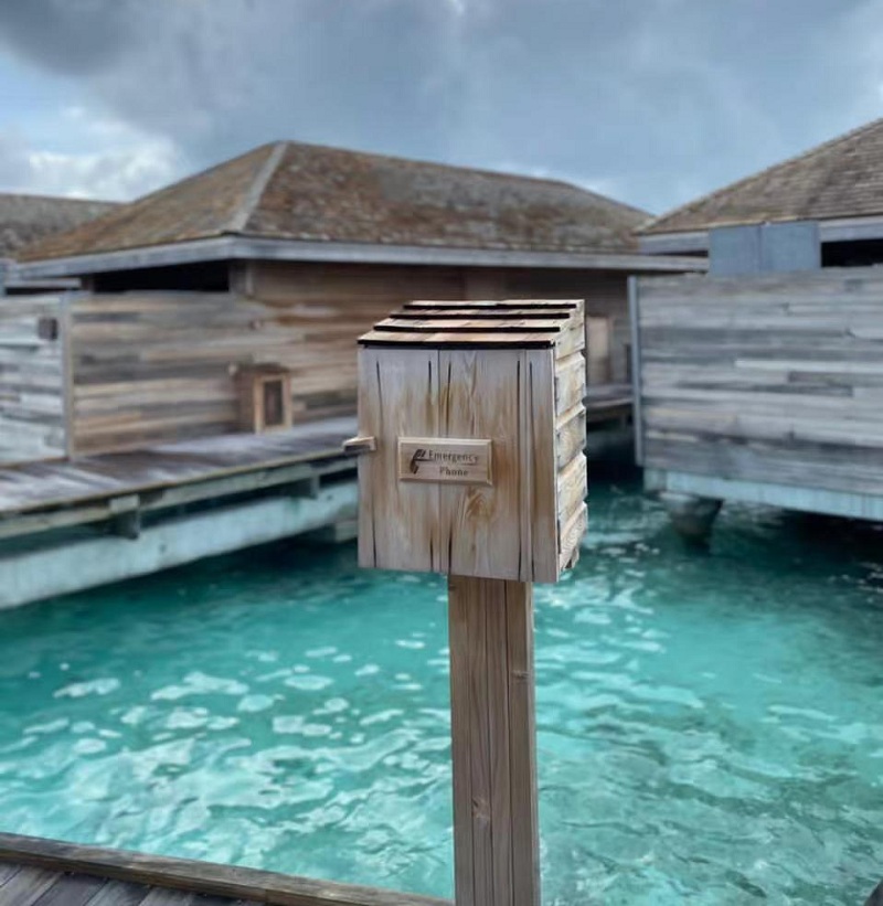 Emergency call for hotel swimming pool in Maldives