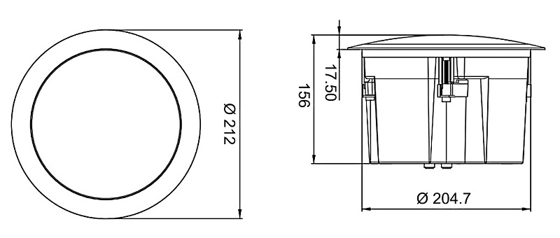 ceiling loudspeaker size