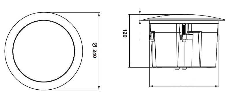 ceiling speaker size