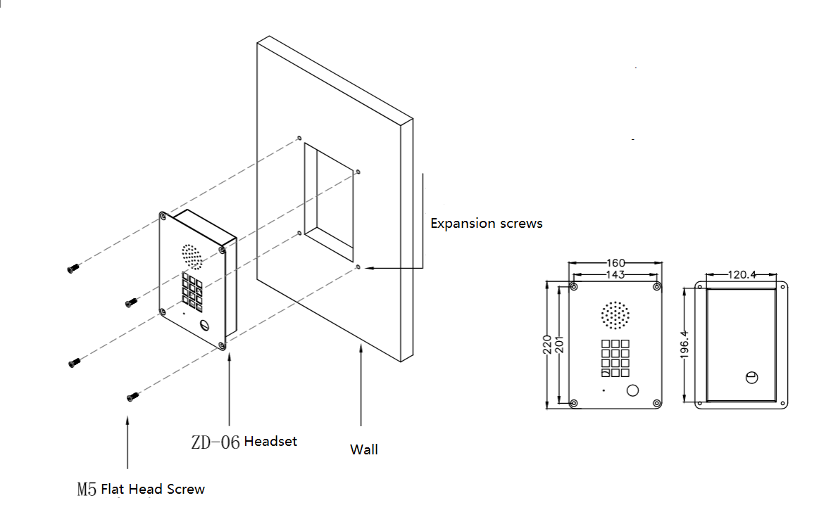 wall intercom size