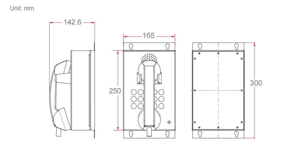 waterproof tunnel telephone size