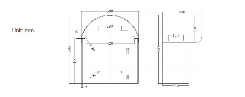 telephone hood size