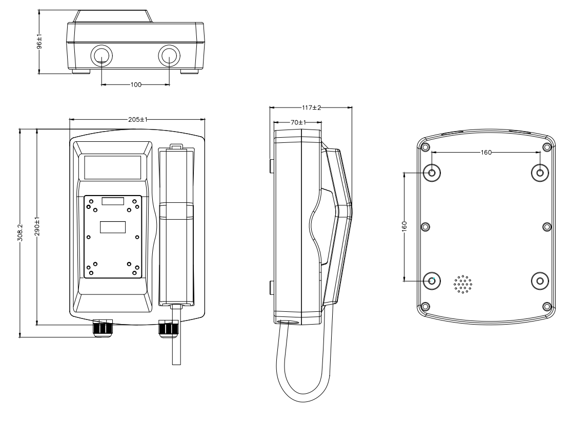 emergency telephone size